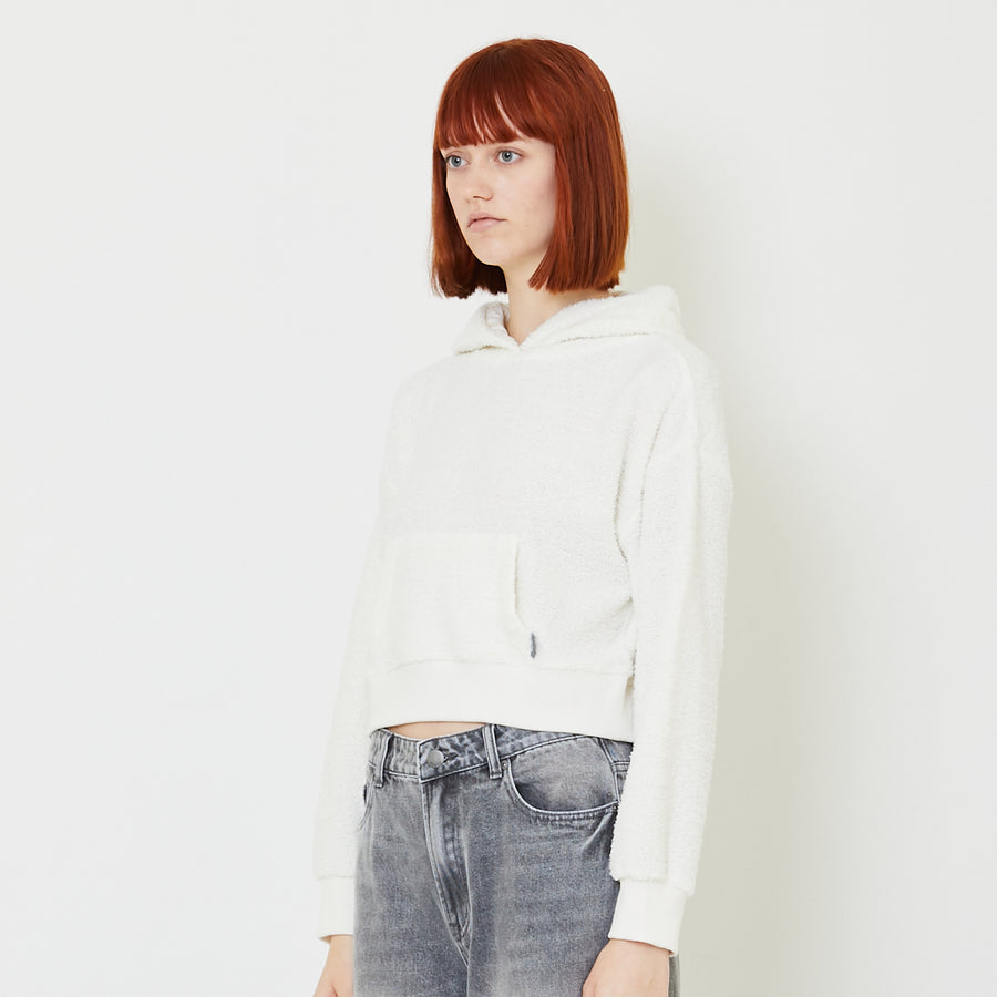 Women Cropped Hoodie - Off White - SW2407084A