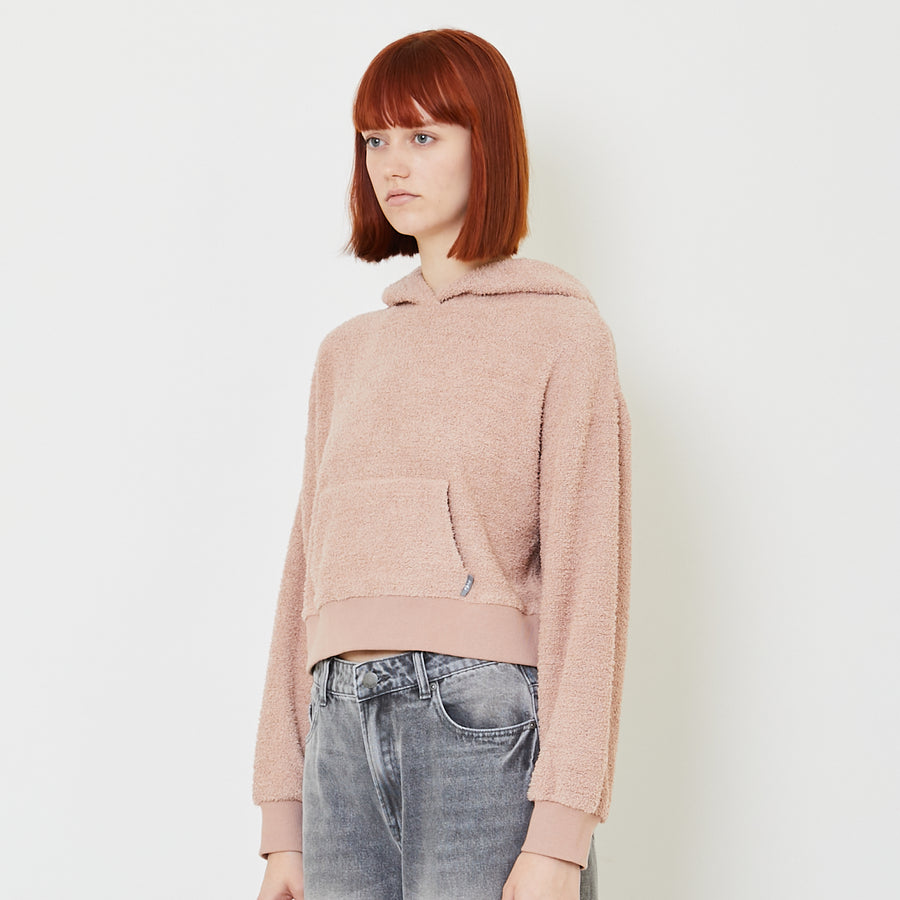 Women Cropped Hoodie - Pink - SW2407084B