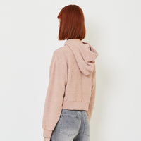 Women Cropped Hoodie - Pink - SW2407084B