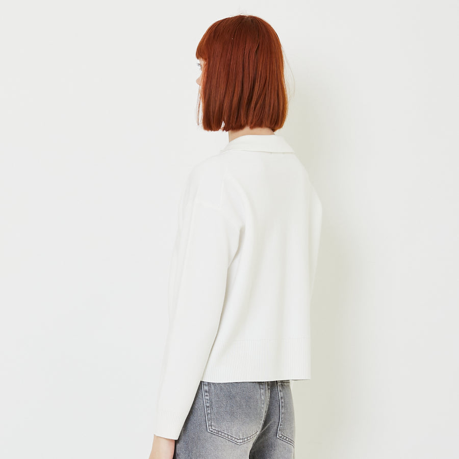 Women Sweater With Collar - Off White - SW2407086A