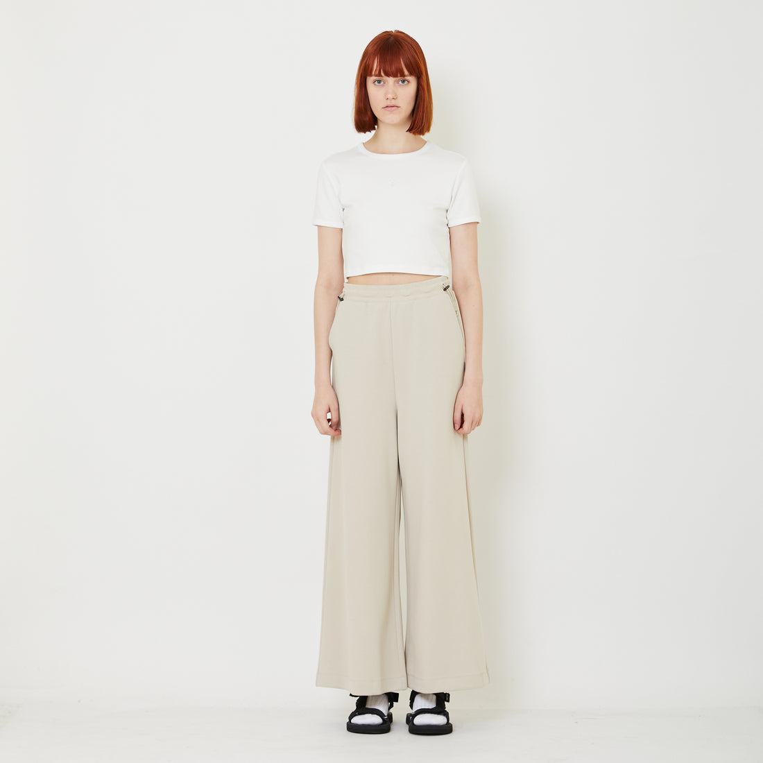 Women Combined Wide-Leg Pants - Sand - SW2407087A