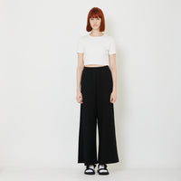 Women Combined Wide-Leg Pants - Black - SW2407087B