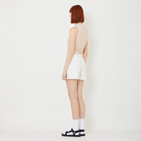 Women Stretch Shorts - Off White - SW2407089A