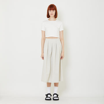 Women Pleated Skirt - Sand - SW2407090A