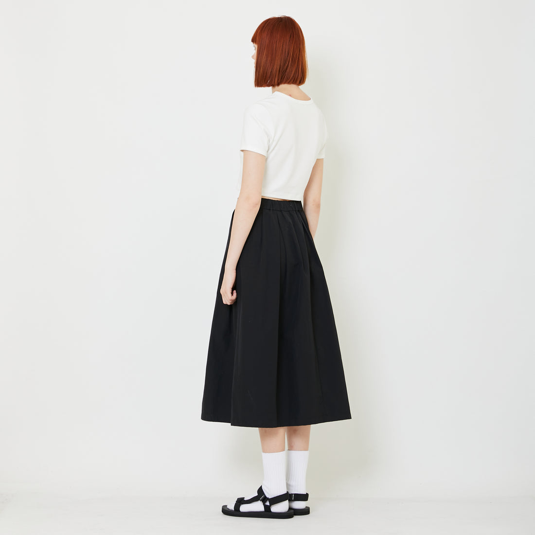 Women Pleated Skirt - Black - SW2407090B