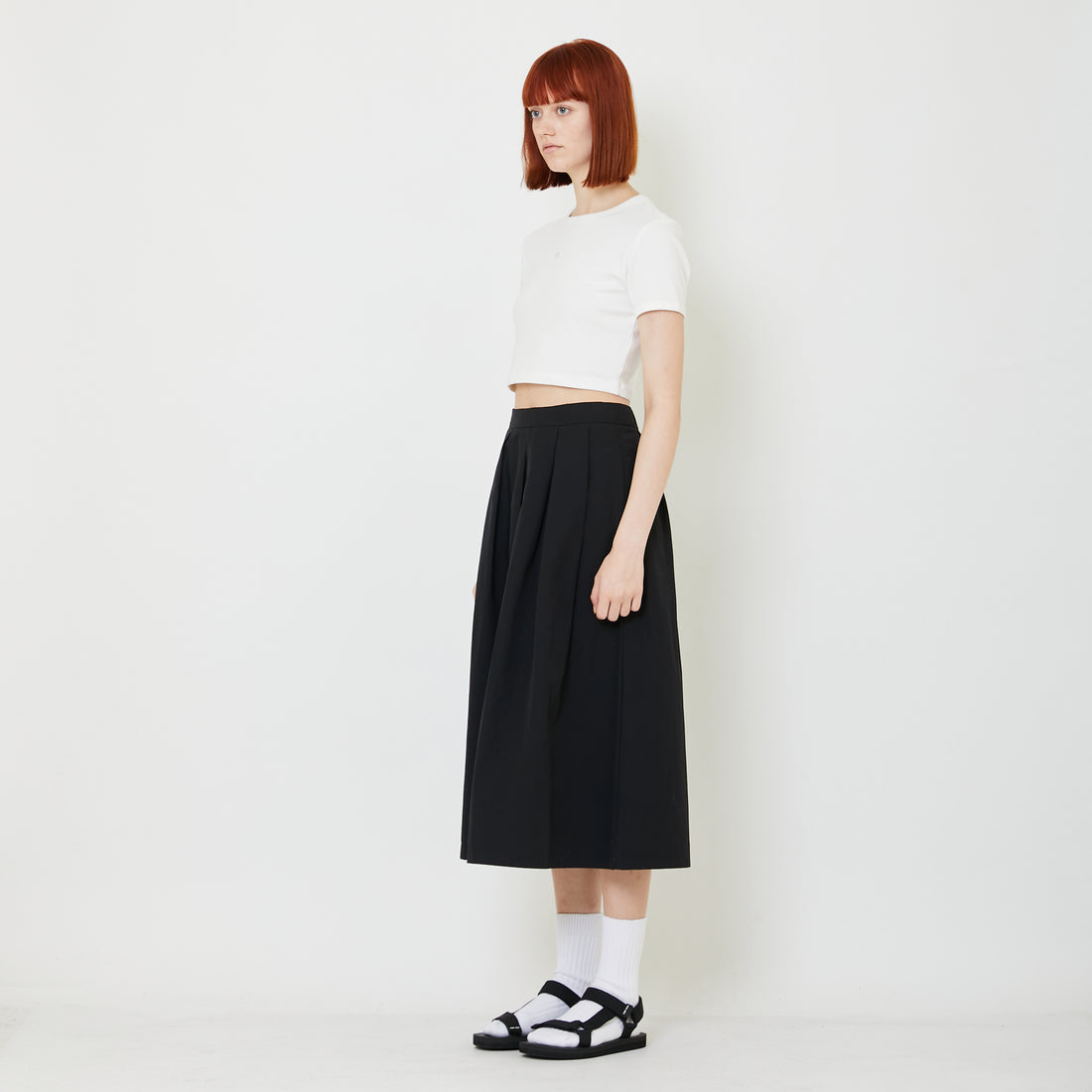 Women Pleated Skirt - Black - SW2407090B