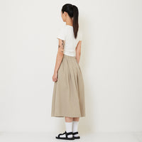 Women Pleated Skirt - Khaki - SW2407090C