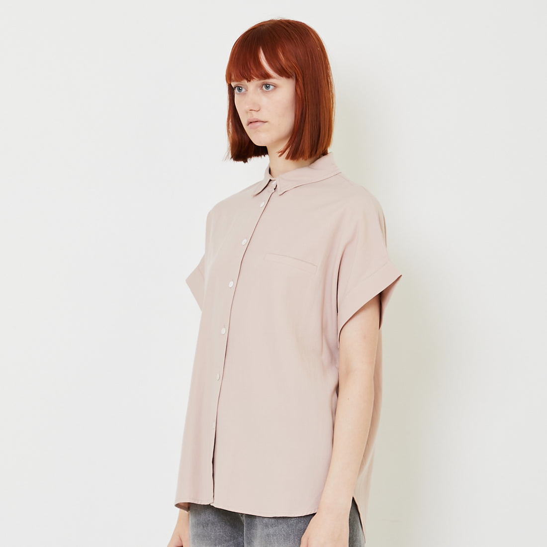 Women Oversized Shirt - Pink - SW2407095B