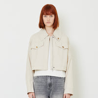 Women Cropped Jacket - Sand - SW2407097A