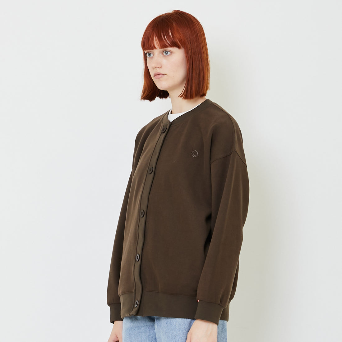 Women Embroidery Oversized Jacket - Brown - SW2408110B