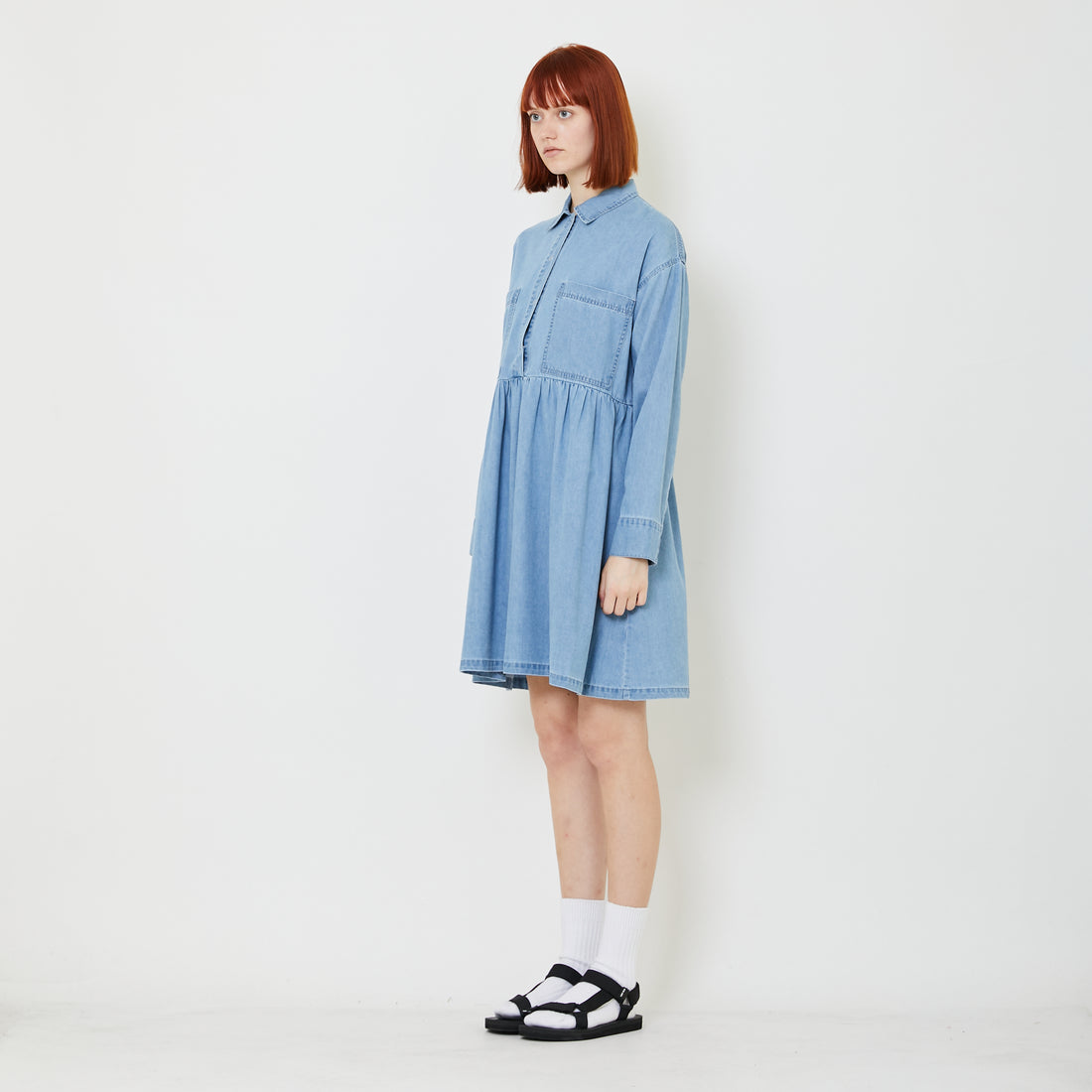 Women Denim Dress - Light Blue - SW2408116A