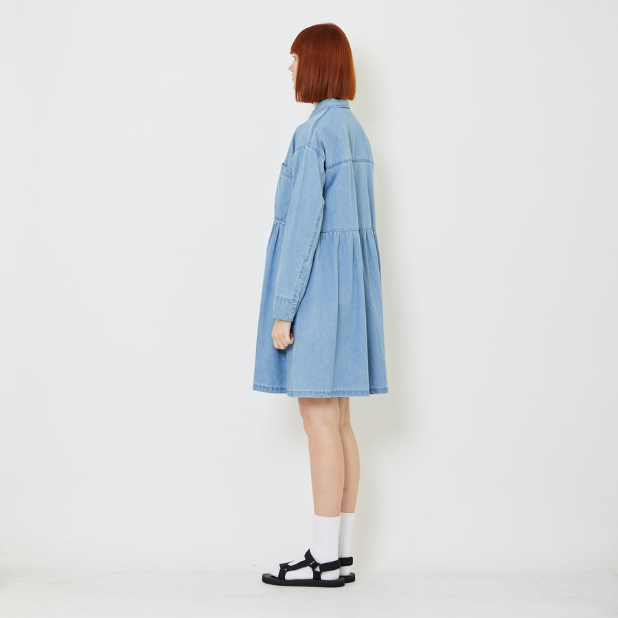 Women Denim Dress - Light Blue - SW2408116A