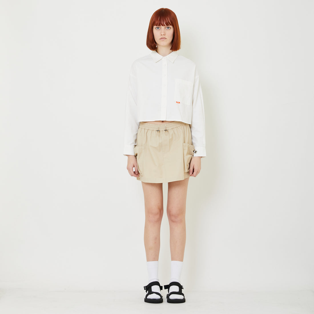 Women Cargo Skort - Light Khaki - SW2408118A