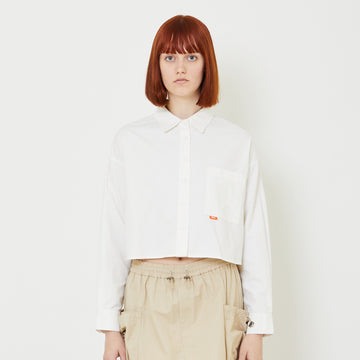 Women Cropped Shirt - Off White - SW2408119A