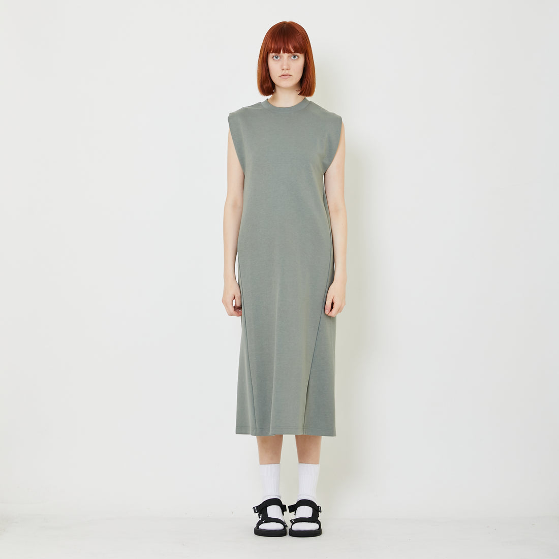 Women Sleeveless Maxi Dress - Dusty Green - SW2409132A