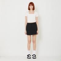 Women Nylon Cargo Skort - Black - SW2409136B