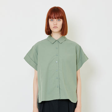 Women Oversized Shirt - Dusty Green - SW2409138B