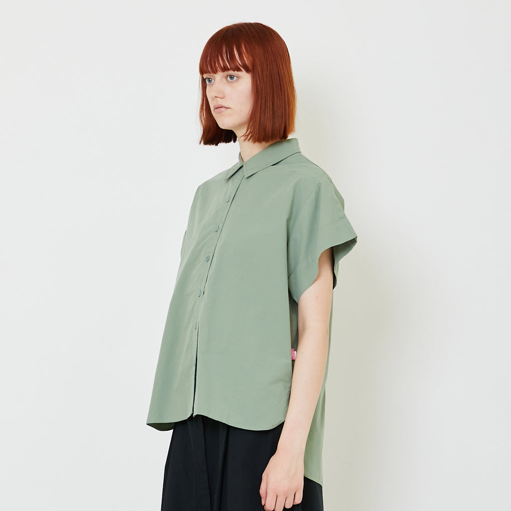 Women Oversized Shirt - Dusty Green - SW2409138B