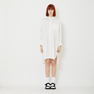 Women Oversized Shirt Dress - Off White - SW2409140A