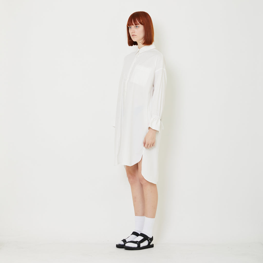 Women Oversized Shirt Dress - Off White - SW2409140A