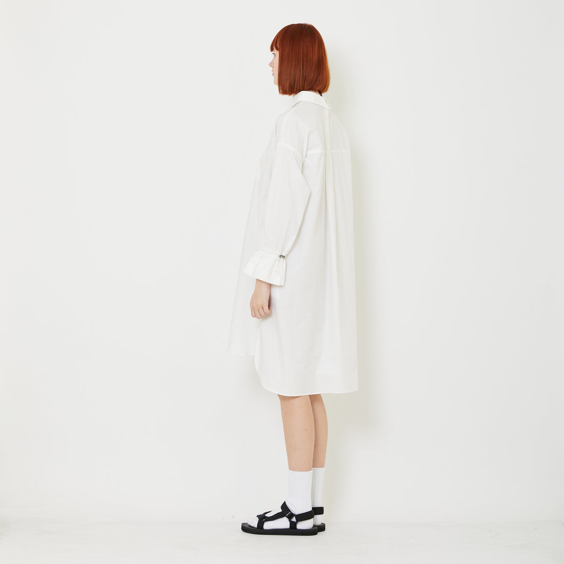 Women Oversized Shirt Dress - Off White - SW2409140A