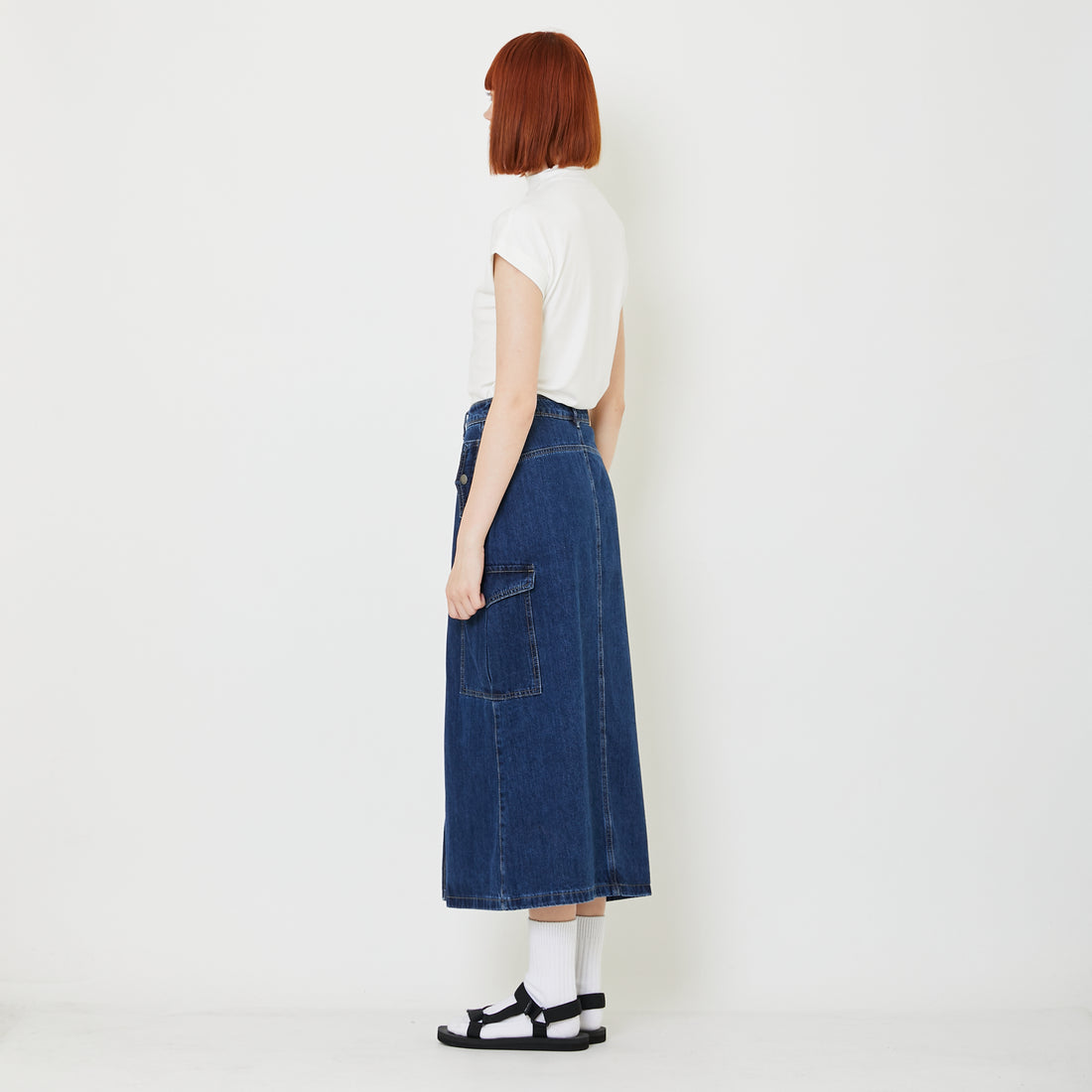 Women Cargo Skirt - Blue - SW2409146A