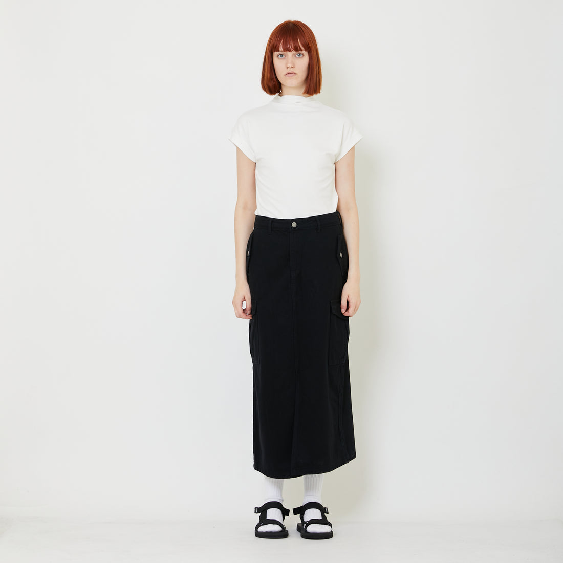 Women Cargo Skirt - Black - SW2409146B