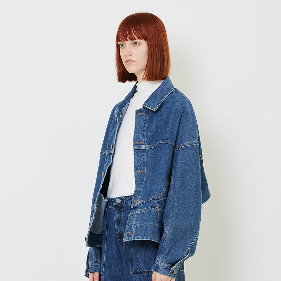 Women Denim Jacket - Blue - SW2409147A