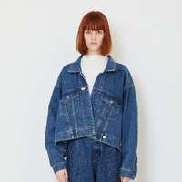 Women Denim Jacket - Blue - SW2409147A