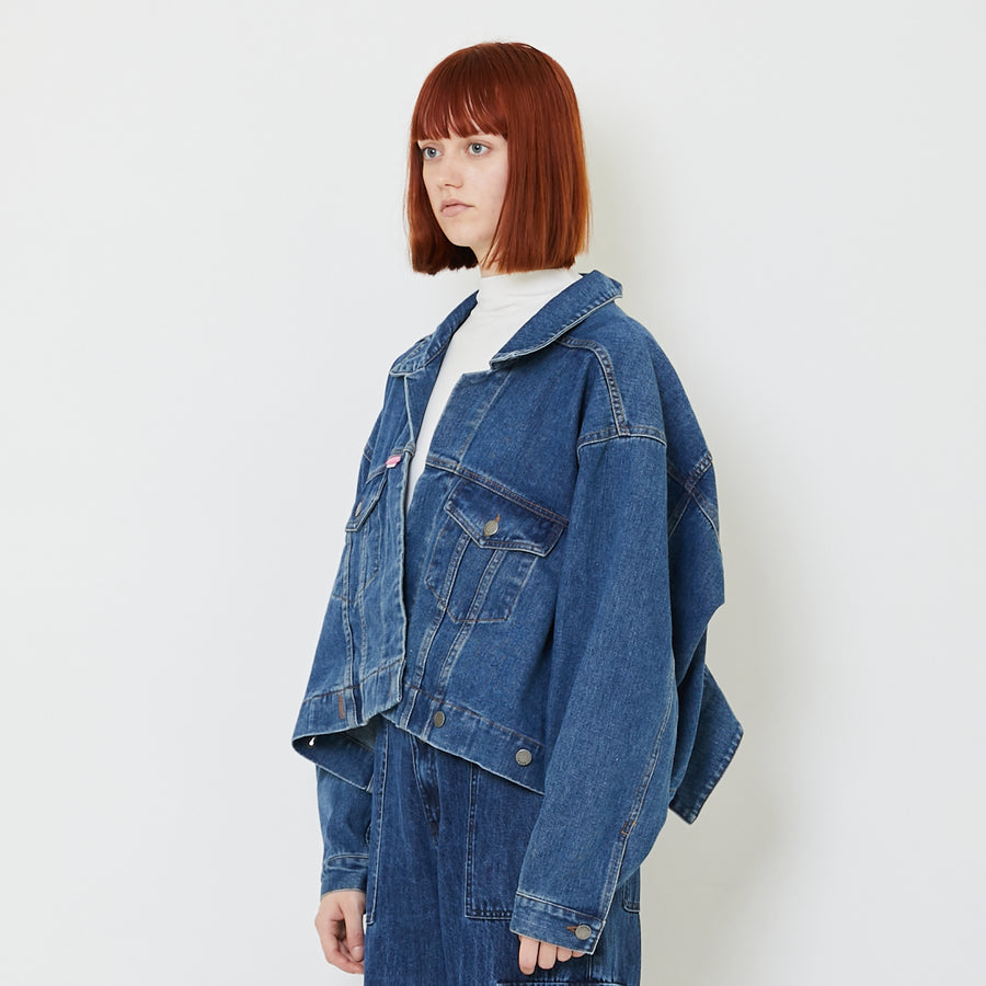 Women Denim Jacket - Blue - SW2409147A