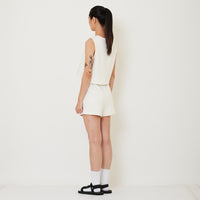 Women Combined Elastic Waist Skort - Off White - SW2410159A