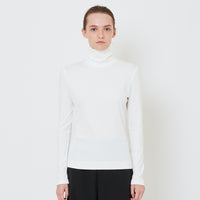 Women Mock Neck Top - Off White - SW2410162A