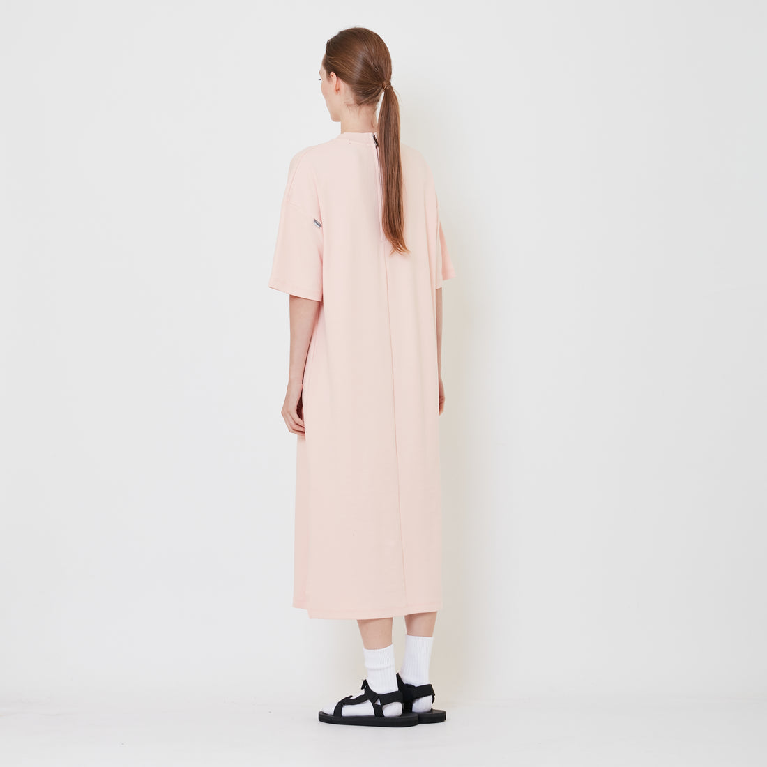 Women Oversized T-Shirt Dress - Pink - SW2410163A