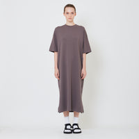 Women Oversized T-Shirt Dress - Grey - SW2410163C