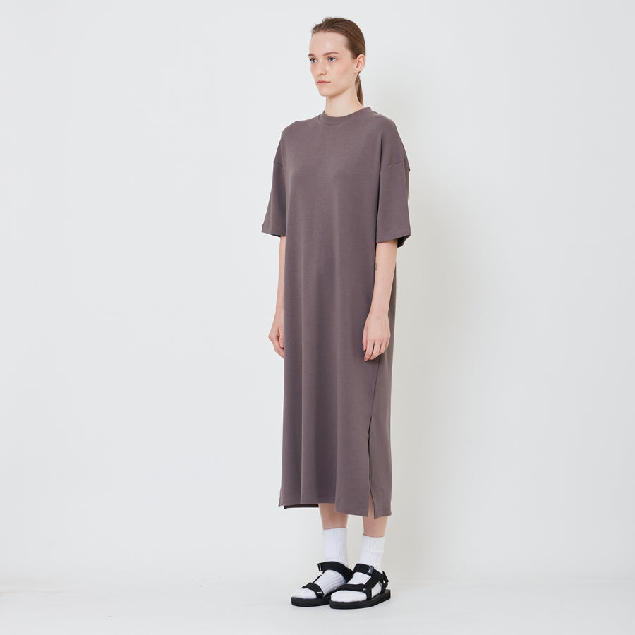 Women Oversized T-Shirt Dress - Grey - SW2410163C