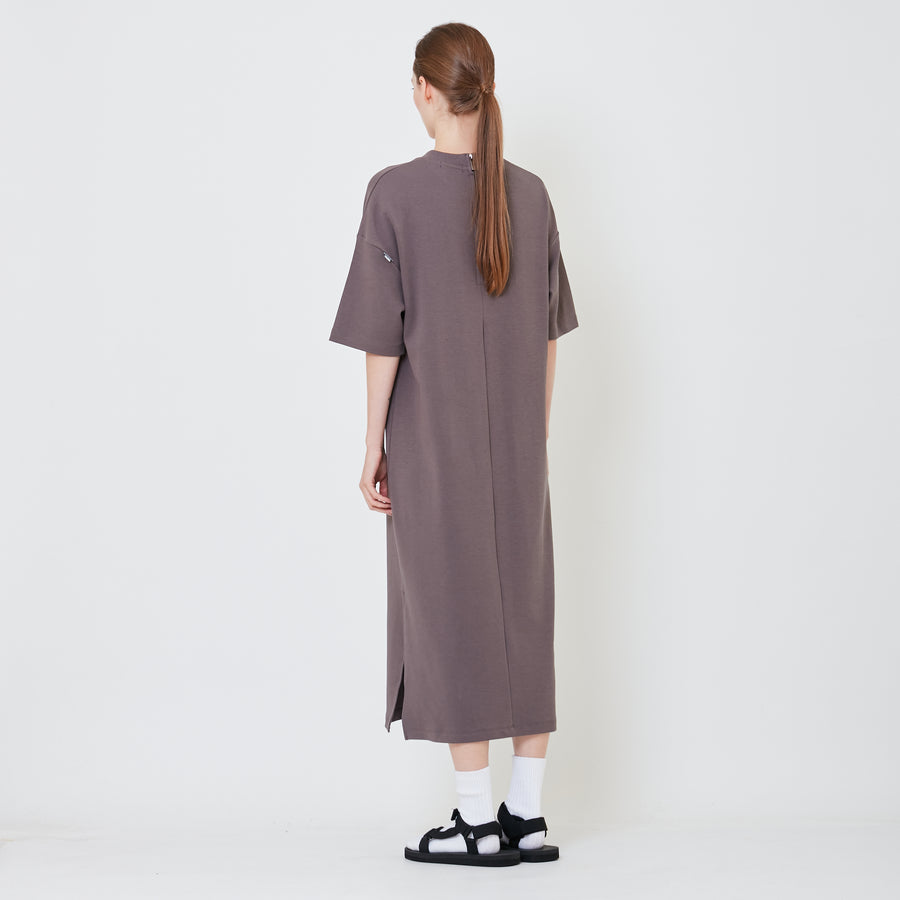 Women Oversized T-Shirt Dress - Grey - SW2410163C