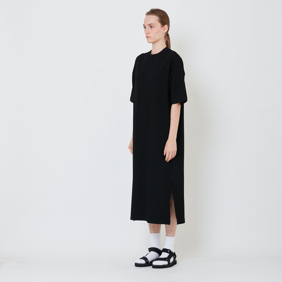 Women Oversized T-Shirt Dress - Black - SW2410163D