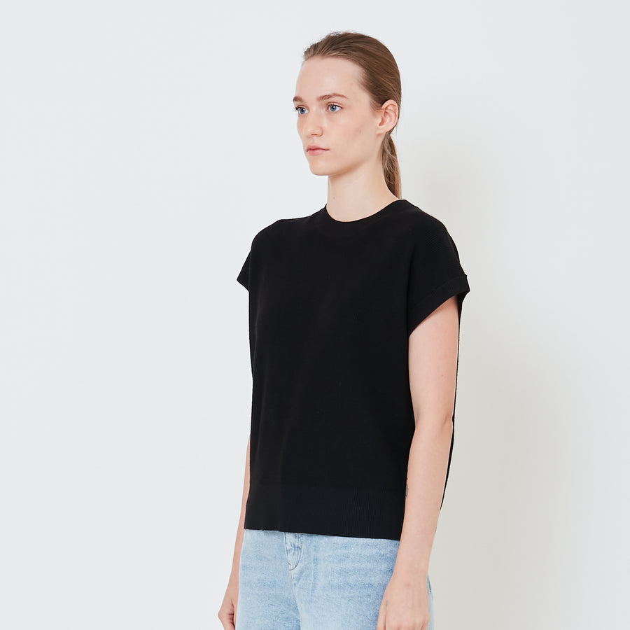 Women Knit Top - Black - SW2410165D