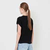 Women Knit Top - Black - SW2410165D