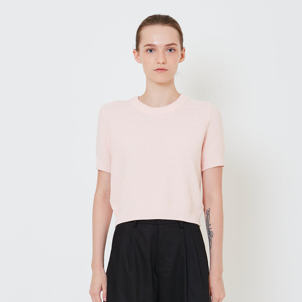 Women Textured Knit Top - Pink - SW2410167B