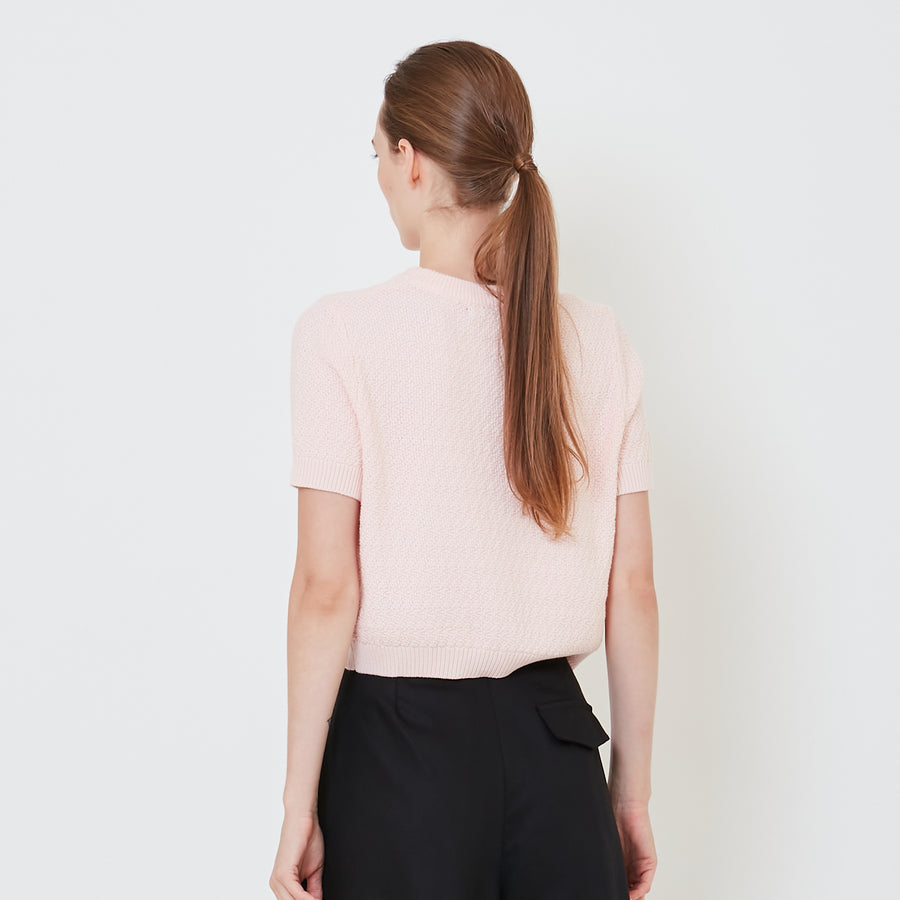 Women Textured Knit Top - Pink - SW2410167B