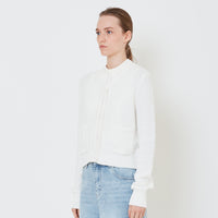 Women Textured Knit Cardigan - Off White - SW2410168A