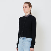 Women Textured Knit Cardigan - Black - SW2410168B