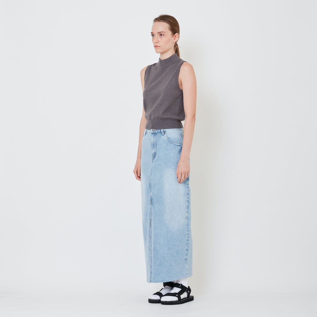 Women Denim Skirt - Light Blue - SW2410173A