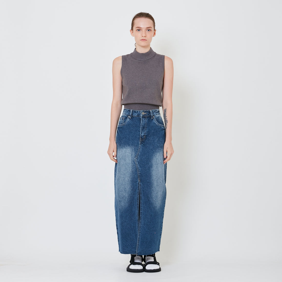 Women Denim Skirt - Blue - SW2410173B