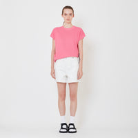 Women High Waist Bermuda Shorts - Off White - SW2410174A