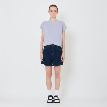 Women High Waist Bermuda Shorts - Navy - SW2410174C