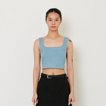 Women Denim Sleeveless Top - Light Blue - SW2410175A