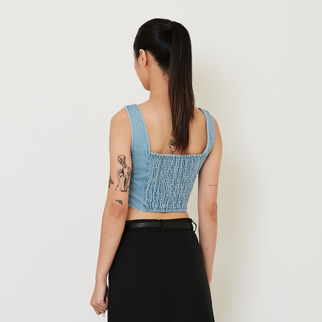 Women Denim Sleeveless Top - Light Blue - SW2410175A