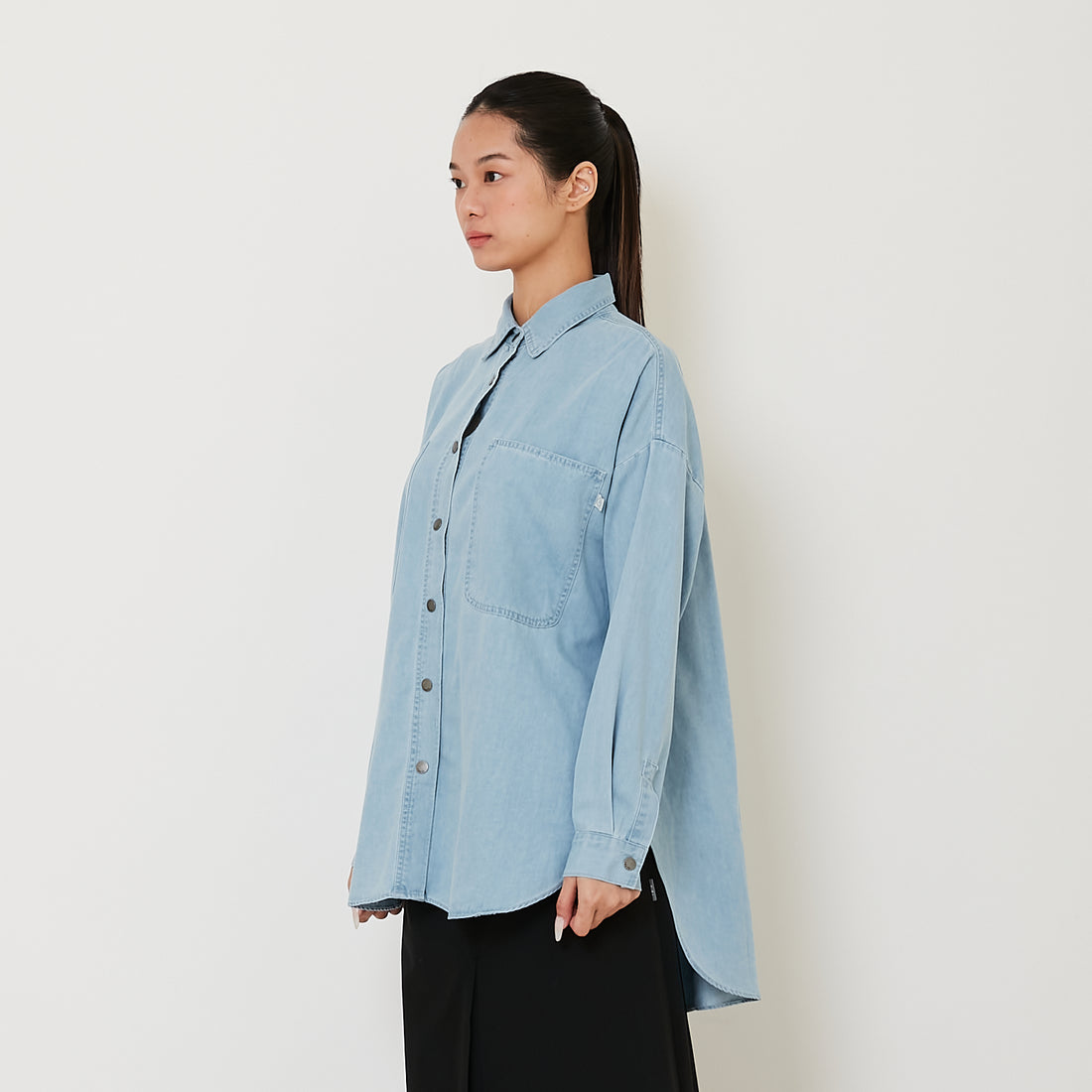 Women Denim Shirt - Light Blue - SW2410177B